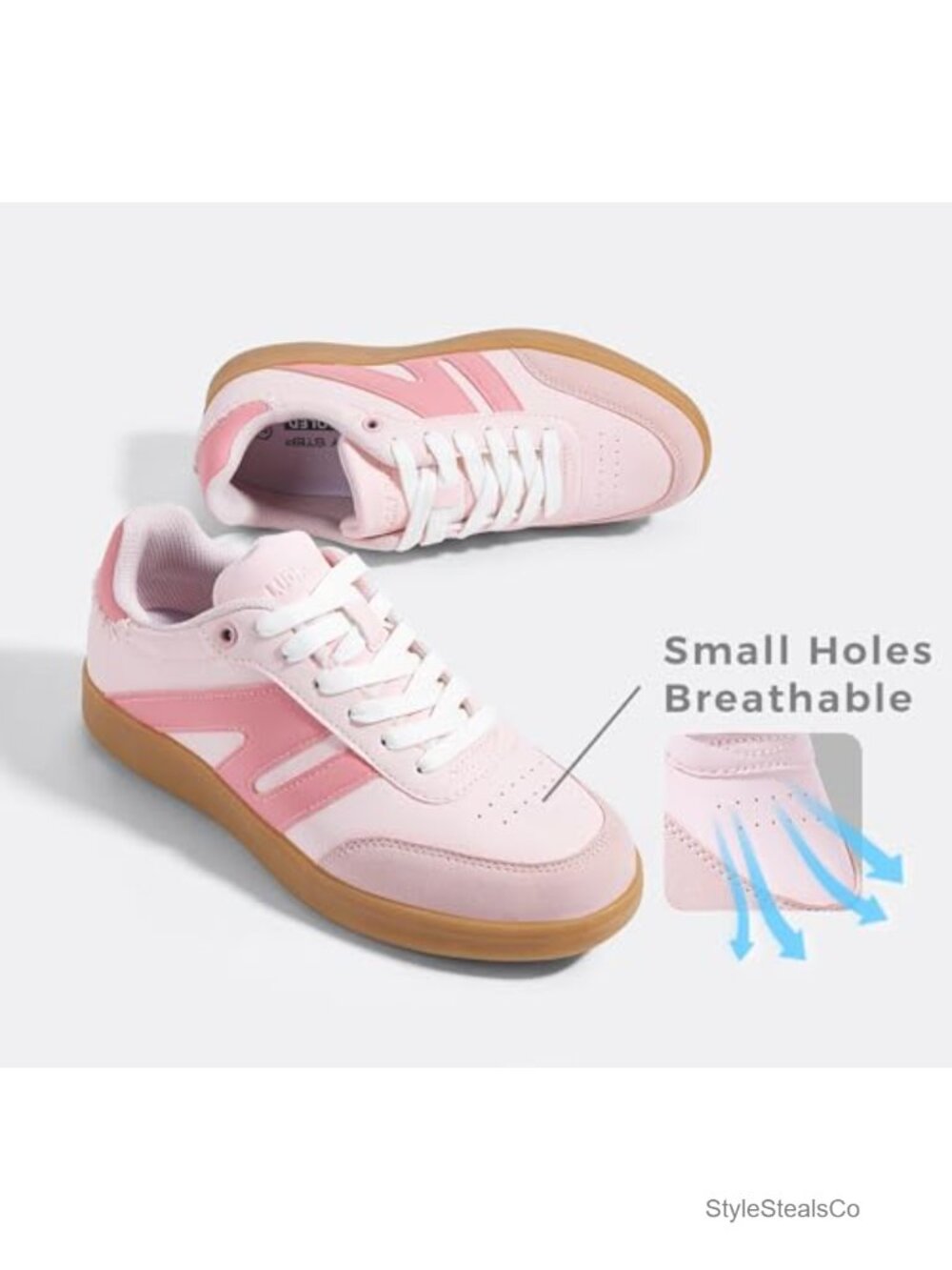 Genuine Leather Retro Fashion Sneakers Anti-Slip Gum Sole Women's Tennis Skate - Picture 5 of 6